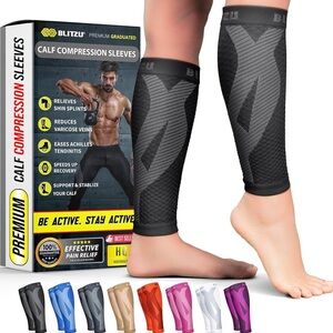 Black Calf Compression Sleeves
